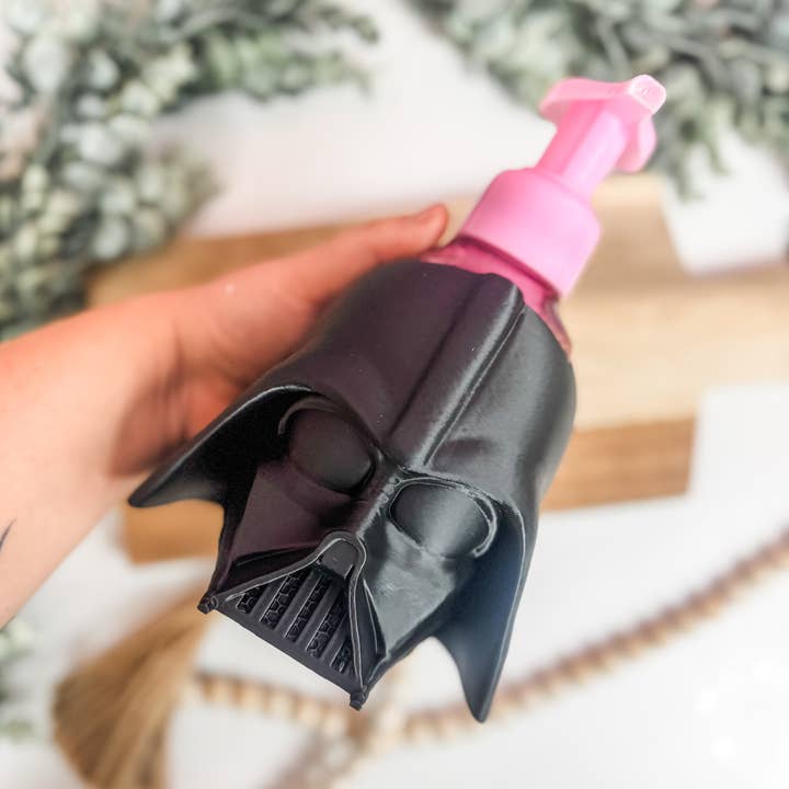 Dark Helmet Soap Dispenser Topper for wholesale by Lumber Revolution