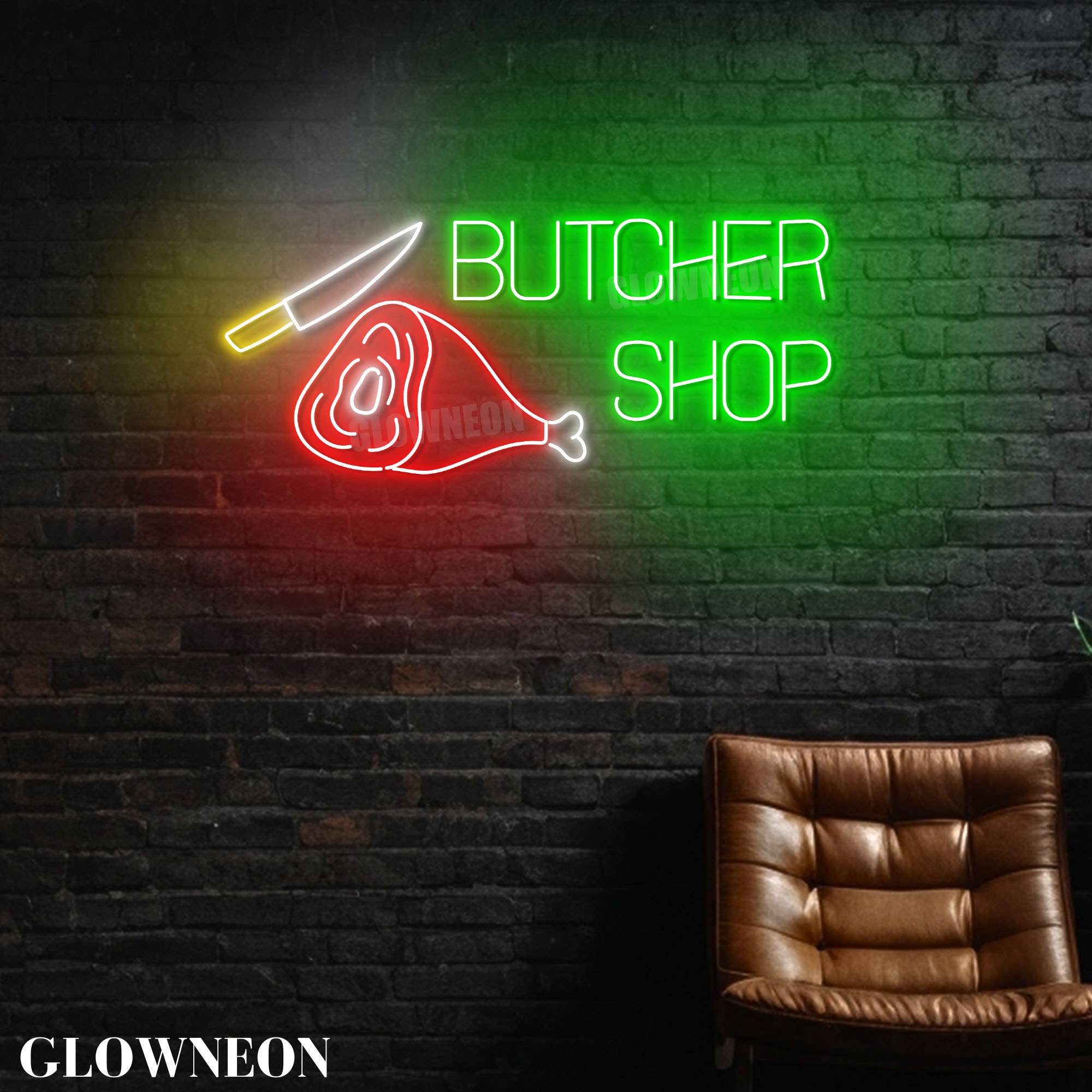 Glow Neon - Wholesale Neon Sign - Butcher Shop Wall Neon Light, Meat Shop Butchery Wall Decor3