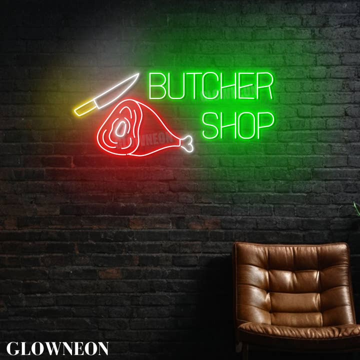 Glow Neon - Wholesale Neon Sign - Butcher Shop Wall Neon Light, Meat Shop Butchery Wall Decor3