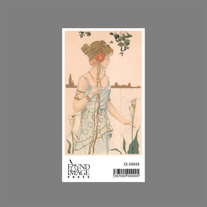 Found Image Press - Vente Autocollant - Autocollant AT-472 Femme avec arum1