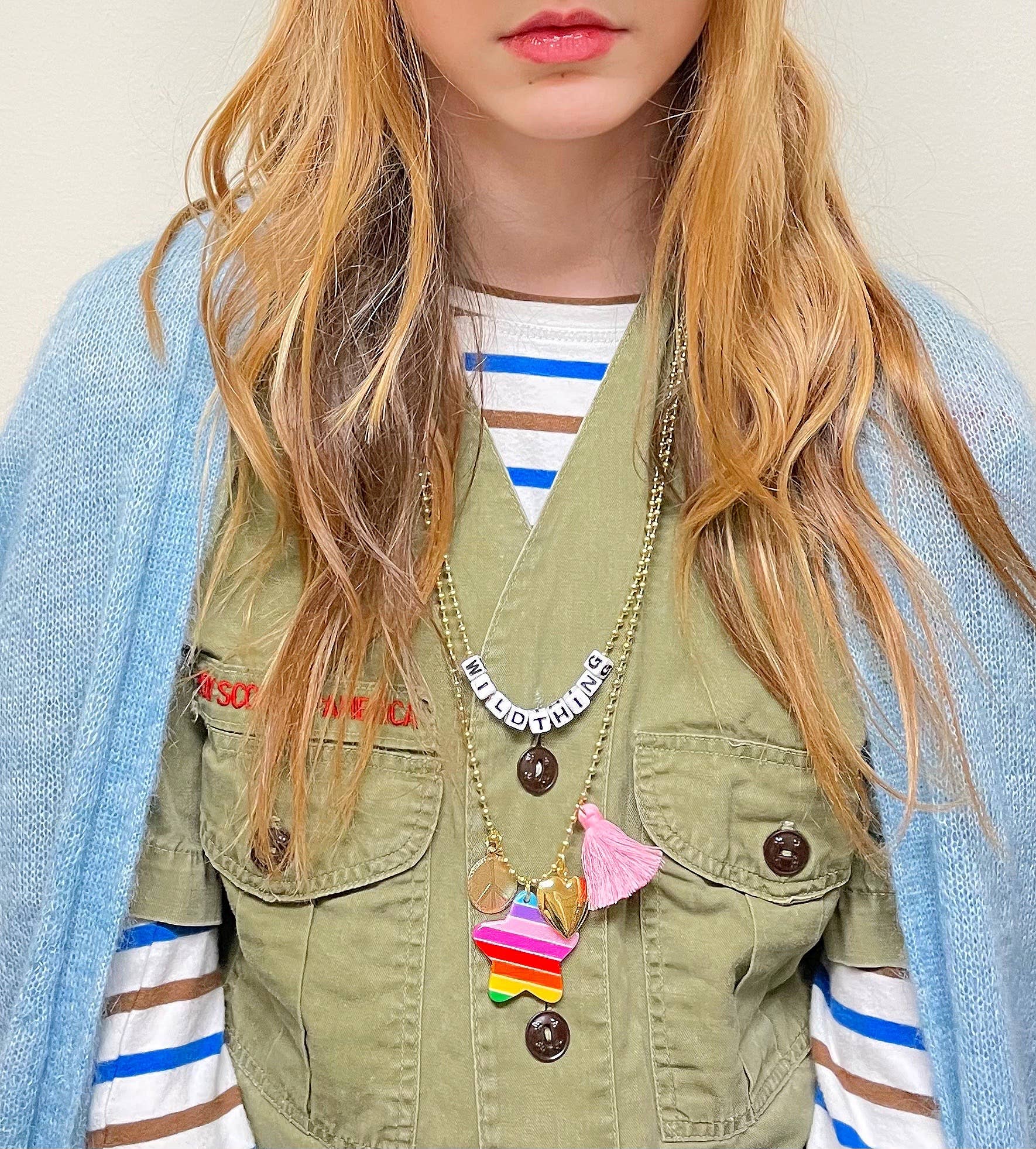 Gunner & Lux - Vente Collier – enfant - Collier Charms Amour & Paix1