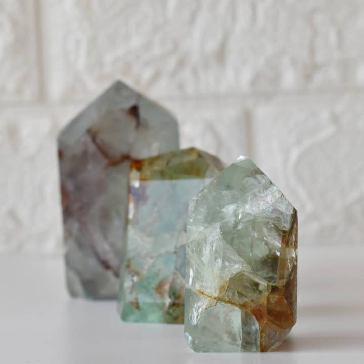 Soothing Crystals - Wholesale Spiritual Stone/Crystal - Natural Green Fluorite Points,Crystal Points Polished Points1