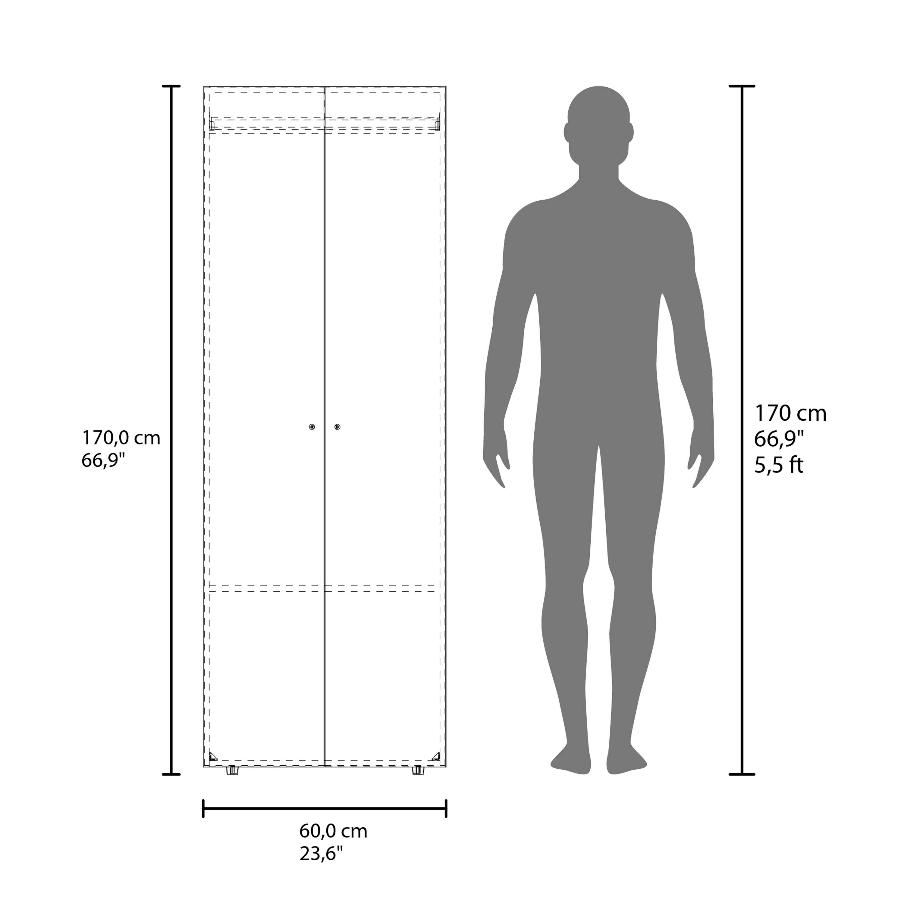 TUHOME FURNITURE - Wholesale Bedroom Furniture - Home 2 Doors Closet System Armoire, Hanging Rod and Storage Shelf, Modern Armoire for Bedroom Organization Storage19