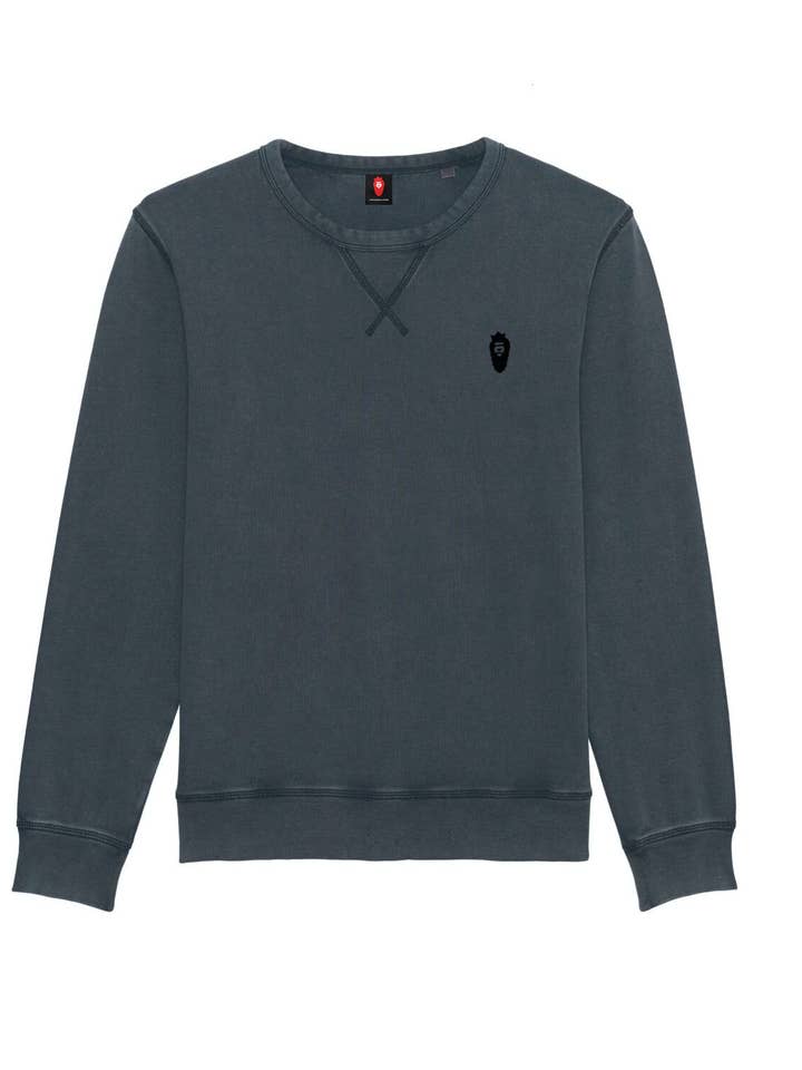 Organic Cotton Sweatshirt - Indian Ink Grey - Vintage for wholesale by Dastaar Clothing Limited