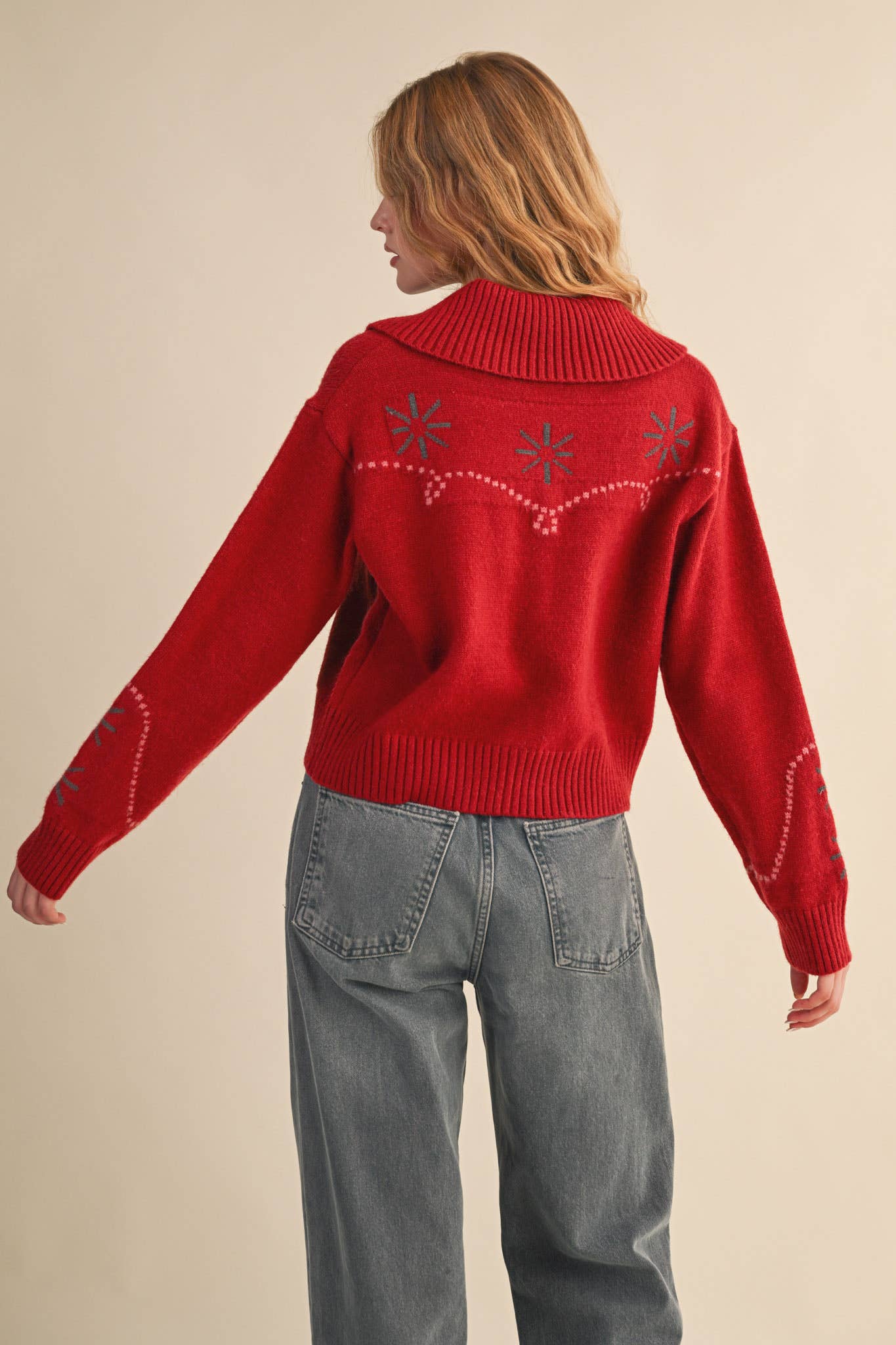 &MERCI - Wholesale Cardigan - Women's - WESTERN DESIGN SWEATER CARDIGAN MSW112171