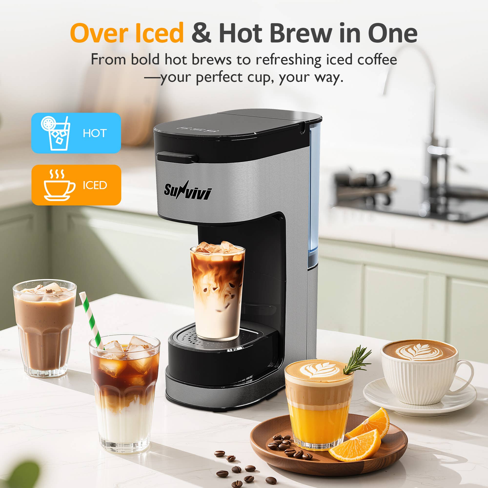 Heynemo - Wholesale Coffee Machine - Iced & Hot Coffee Maker, Single Serve Coffee Maker1