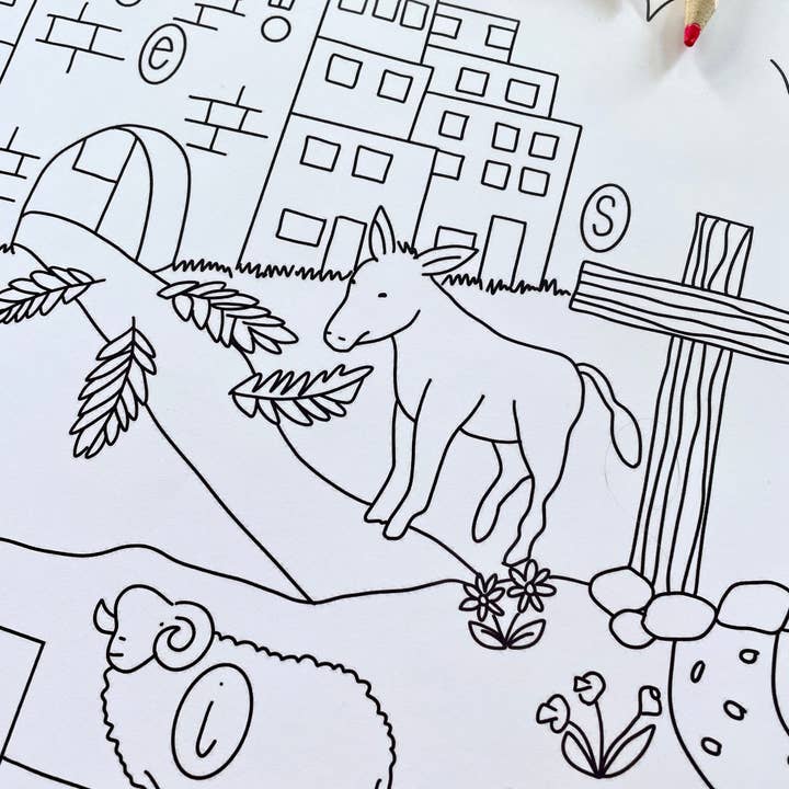 And Hope Designs - Cards, Stickers & Stationery - Wholesale Coloring Mat - Kids & Baby - Jumbo Holy Week Easter Colouring Page, Big Holiday Activity 5