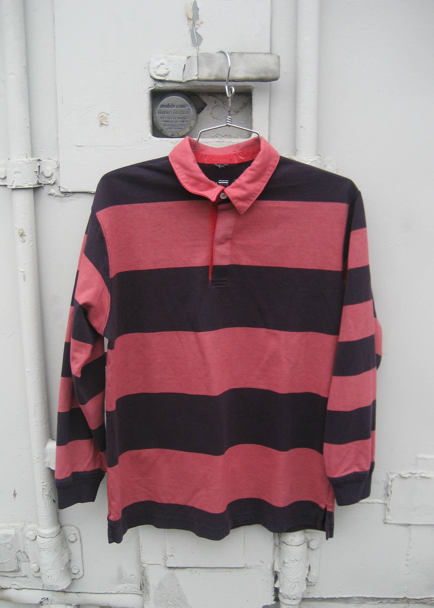 American Recycled Clothing - Wholesale T-shirt - Uniseks - Overgeverfde Gestreepte Aansluitende Rugbyshirt Bundel3