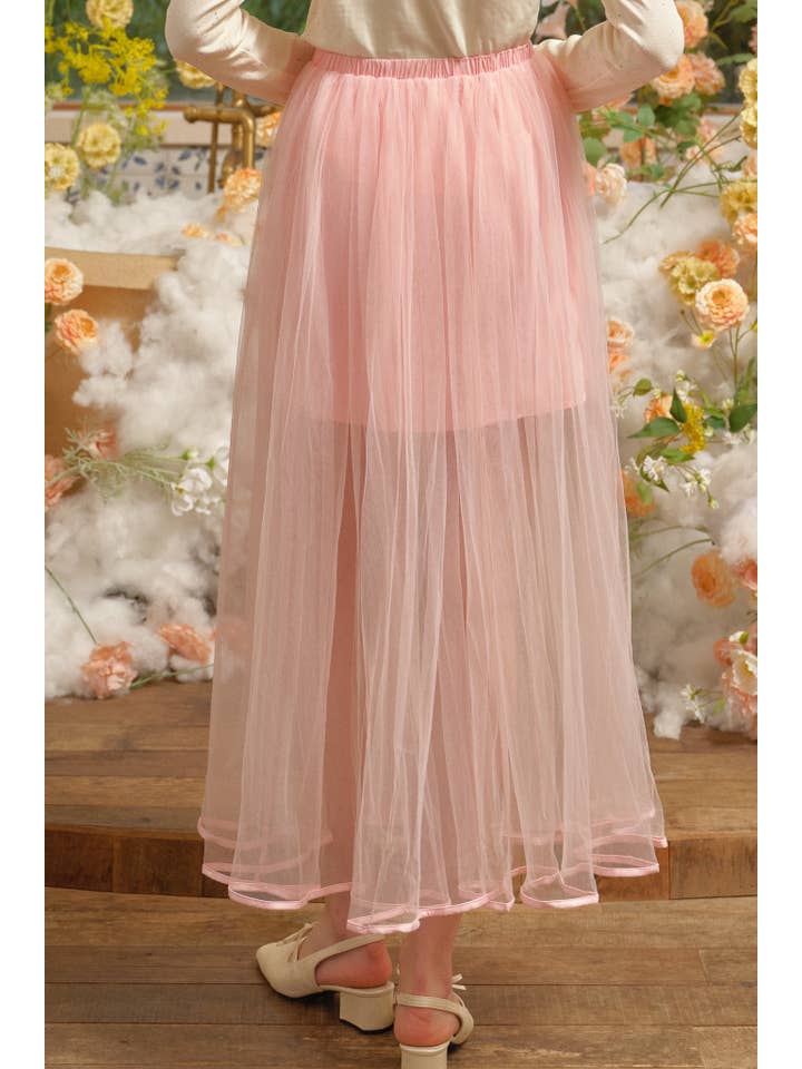 ROSIE POSIE - Vendita all'ingrosso Gonna - Donna - RP2700 - Gonna Maxi Trasparente Rosa Cipria5