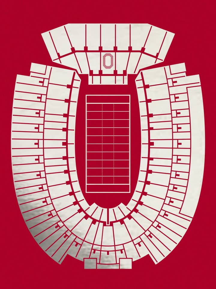 Ohio Stadium Foil Stamp Print for wholesale by NOMO Design