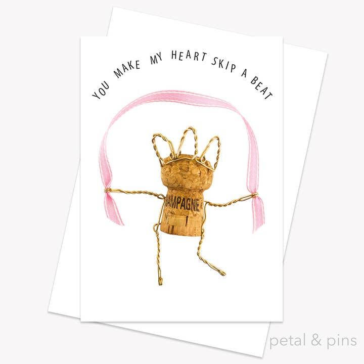 You Make My Heart Skip a Beat Greeting Card for wholesale by petal & pins
