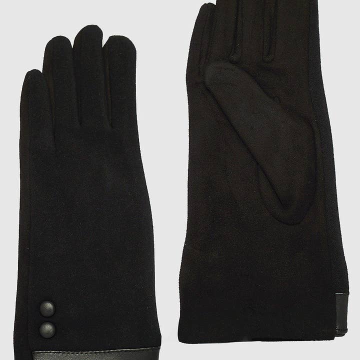 Wild Honey - Wholesale Gloves - Women's - SUEDE LEATHERETTE INSULATED TOUCHSCREEN BUTTON GLOVES4