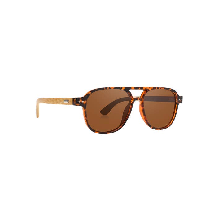 SolarX Eyewear – Großhandel Sonnenbrille – Unisex – 52071-POL/BAM - Polarisierte Trendy Sonnenbrille & Bambus-Bügel