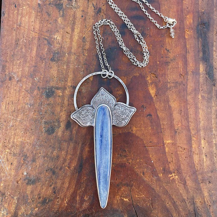 Kyanite Spear Blossom Pendant for wholesale by Rustic Souls