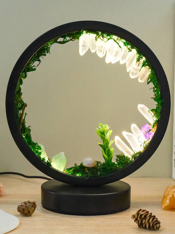 Gemstone Zen Garden Lamp Night Crystal Night Light Decor for wholesale by Earth's Gems BTQ