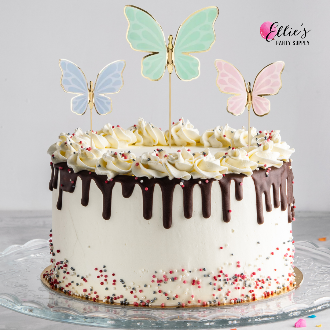 Ellie's Party Supply – wholesale Cake/cupcake topper – Butterfly Cake Toppers  Mixed Colors (9 x 6.5 cm)1