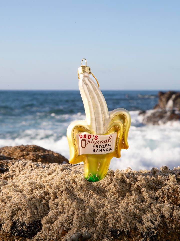 Balboa Island Dad's Original Frozen Banana Sign Ornament for wholesale by Iconic Ornaments