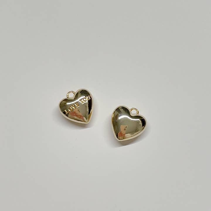 Goldie Charm Bar - Wholesale Individual Charm/Pendant - ILU Heart Charm