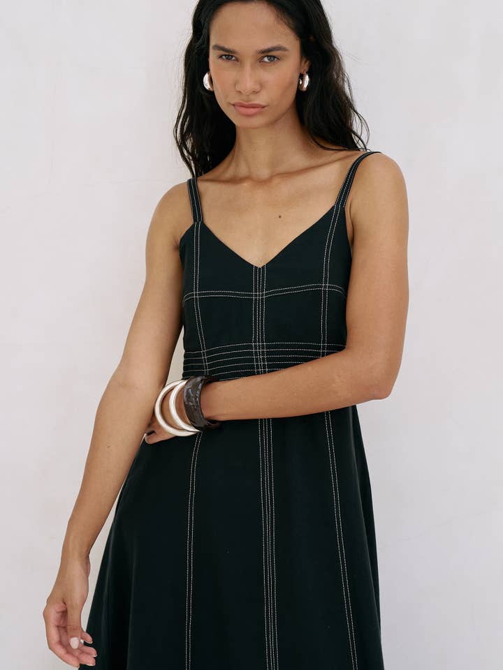 Eva Maxi Dress - Black for wholesale on Faire