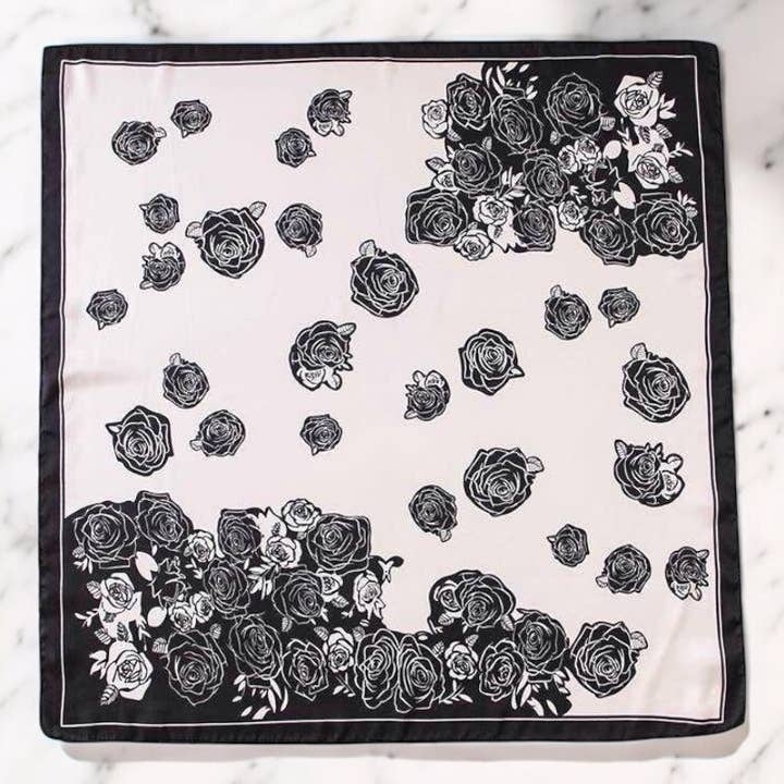 Navy Silk square scarf FL04 for wholesale on Faire1