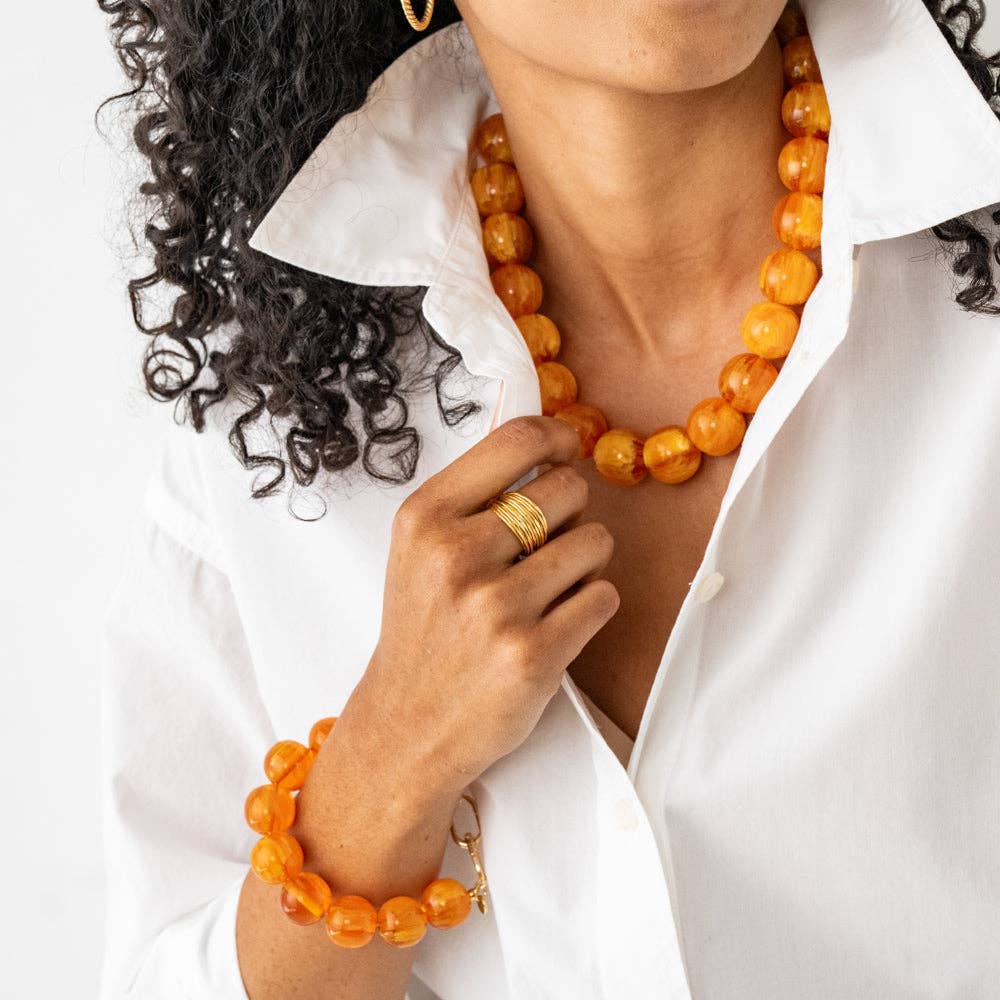 INK + ALLOY - Vente Bracelet de perles - Bracelet en perles de résine ambrée Cece Large en gros1