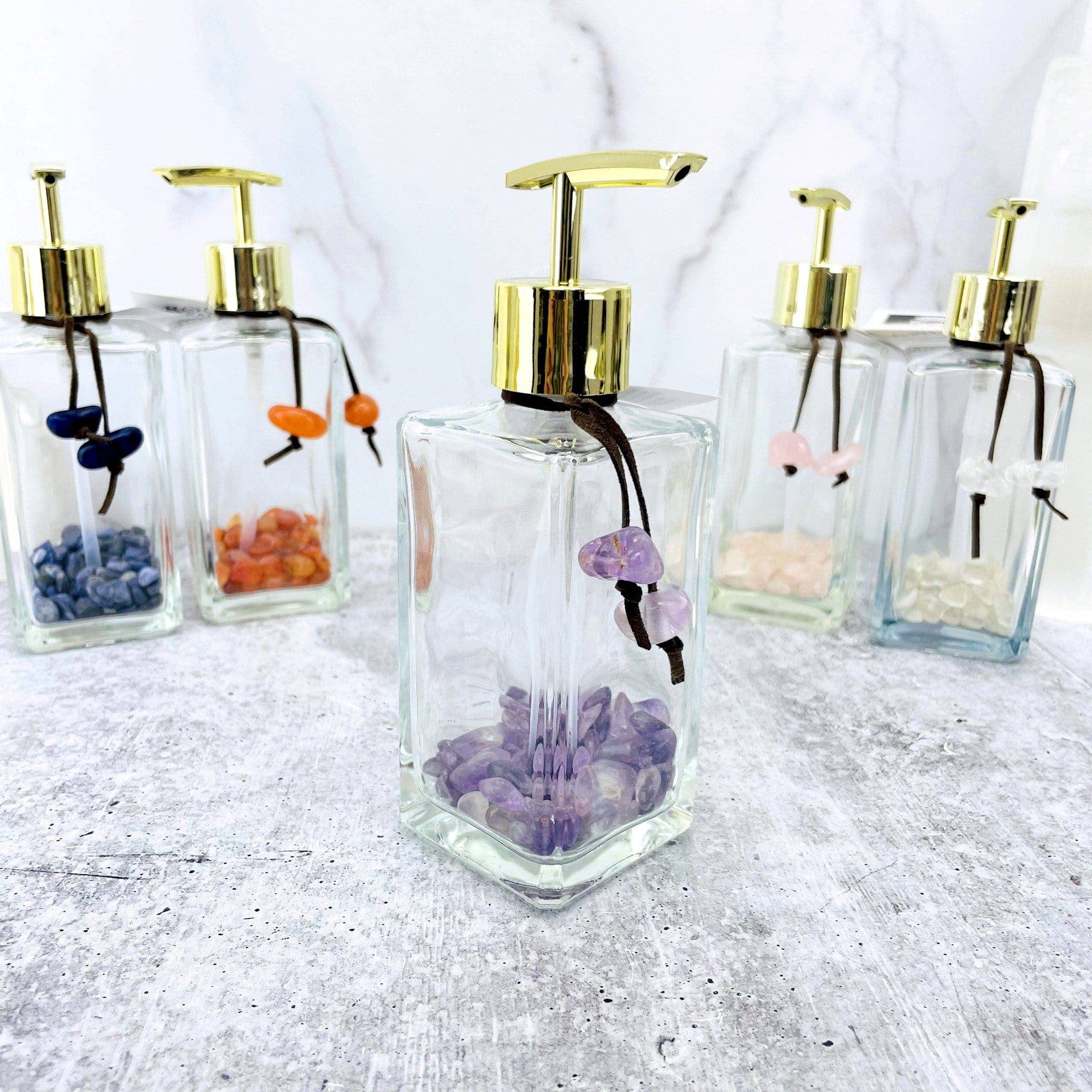 Rock Paradise - Venta al por mayor Dispensadores de jabón - Dispensadores de jabón de piedra pulida Crystal (RK6A)3