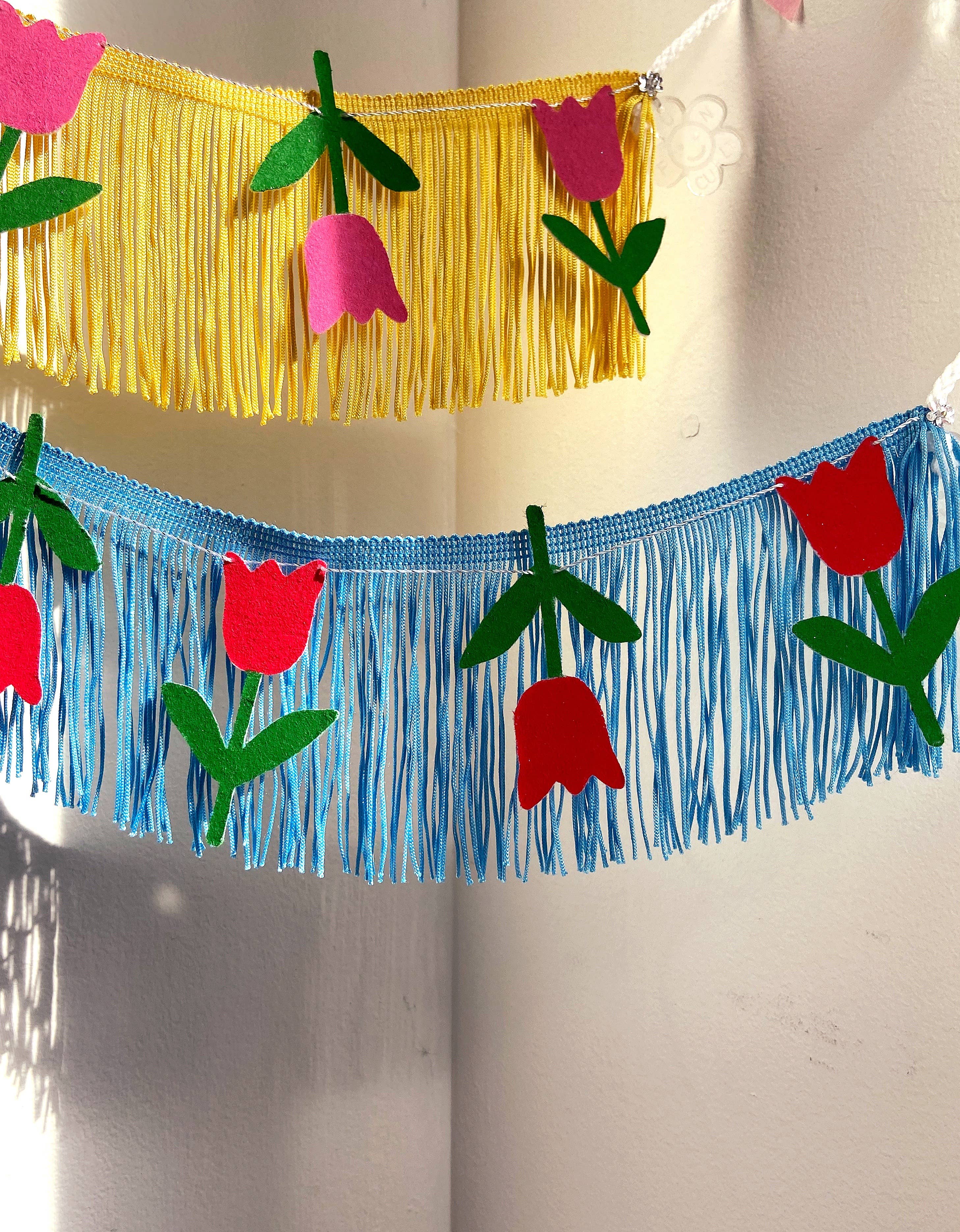 FUN CULT - Wholesale Bunting/Garland - Tulips Fringe Banner flower garland, floral garland, kids3