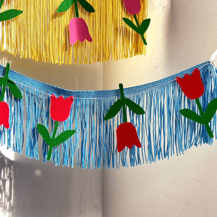 FUN CULT - Wholesale Bunting/Garland - Tulips Fringe Banner flower garland, floral garland, kids3