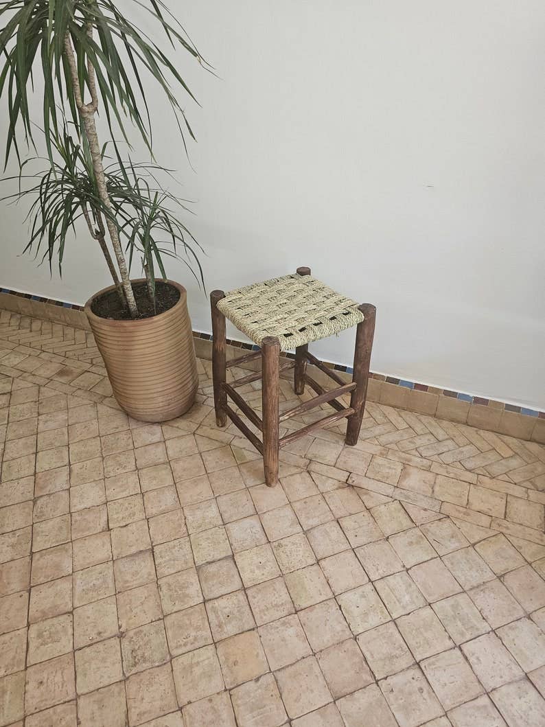 HandmadeBestSeller – wholesale Stool – Small Moroccan Stool with Rope Weave3