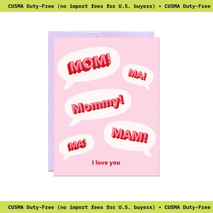 Party Mountain Paper co. - Wholesale Moederdagkaartje - Mam! I Love You | Moederdagkaart0