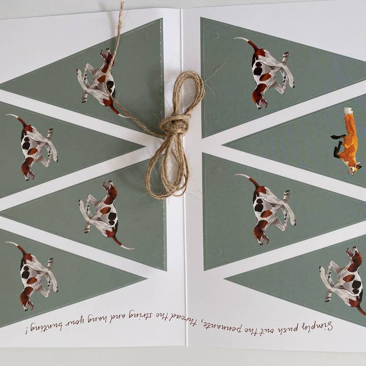 Mary Ann Rogers Gallery – wholesale Everyday greeting card – "Hunting Bunting" Greetings Card1