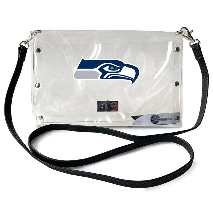 Little Earth Productions - Wholesale Crossbody Bag - Women's - NFL Seattle Seahawks Clear Envelope Purse
