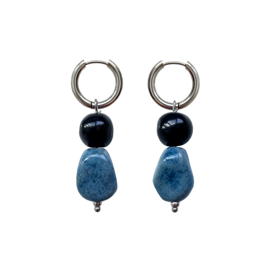 Blanca Olmos Studio - Wholesale Dangle Earrings - Lightweight ceramic earrings Fortuna hoop in various colors-New0
