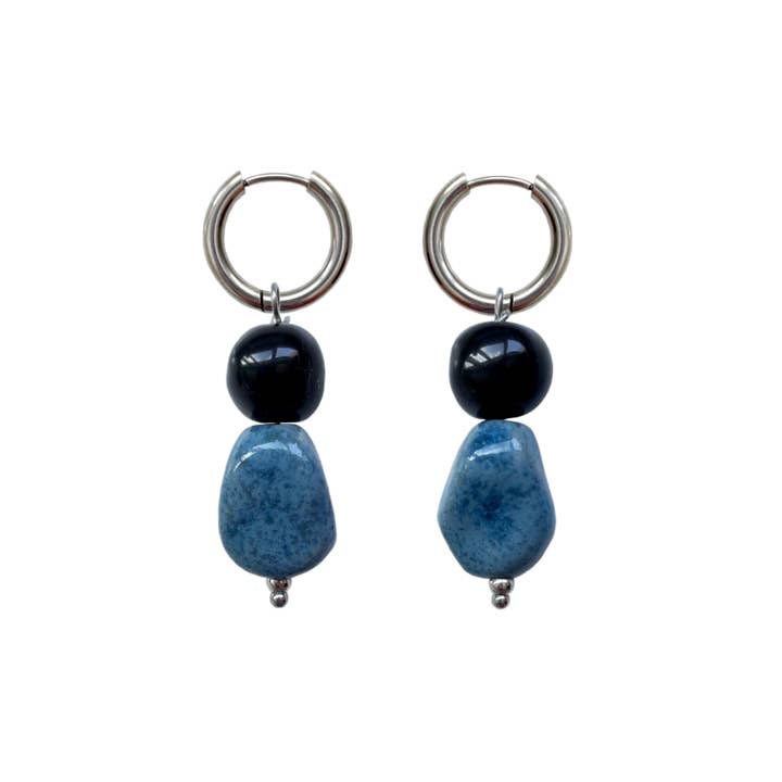 Blanca Olmos Studio - Wholesale Dangle Earrings - Lightweight ceramic earrings Fortuna hoop in various colors-New