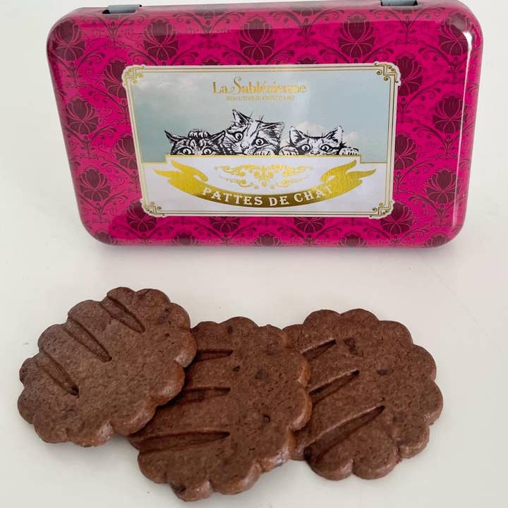 LA SABLESIENNE - Wholesale Cookie - All chocolate shortbread cookies mini box “Cat's Paws” 352