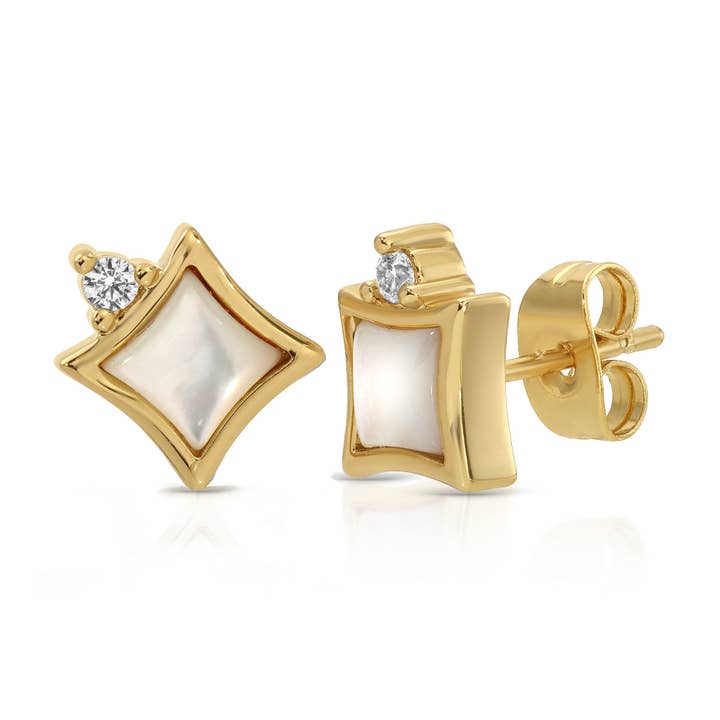 Elizabeth Stone Jewelry - Wholesale Stud/Post Earrings - Stellina Studs - Mother of Pearl3