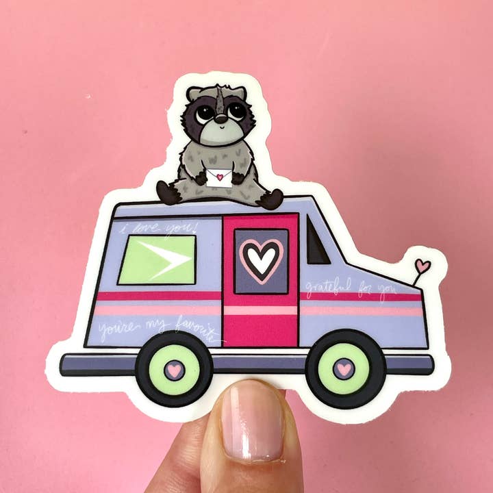 quirky burp illustrations - Wholesale Sticker - Postal Service Love Letter Truck Waterproof Vinyl Sticker
