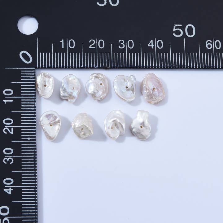findings4uGem - Wholesale Beaded/Pearl Necklace - Natural Keshi Heishi Shaped White Pearl Beads Jewelry FWP02311
