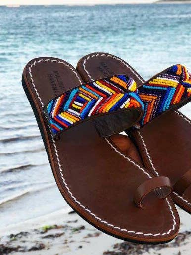 Brune læderperler masaai maasai Masai hjemmesko for engroshandel hos Delight merchants