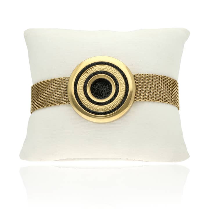 Guldarmbånd i rustfrit stål med medaljon for engroshandel hos IngrossoFashion by INCI SRL