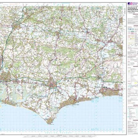 Map Marketing Limited – wholesale Map – Chichester The South Downs Landranger Map - Ordnance Survey