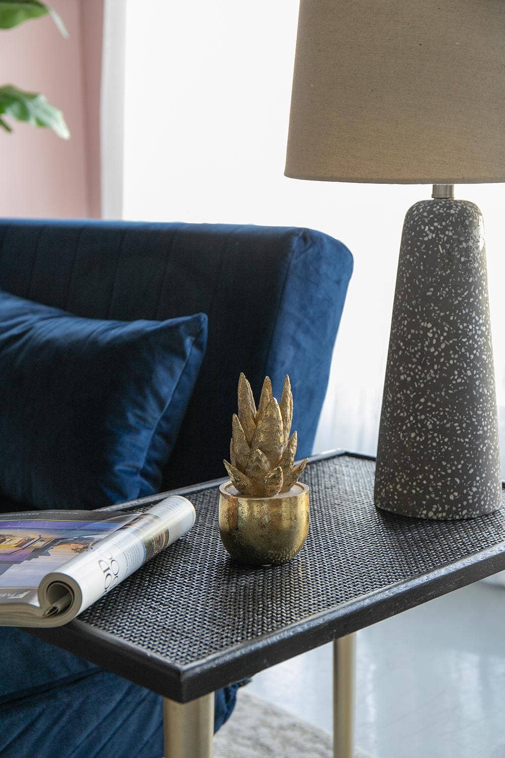 A&B Home Group Inc. - Wholesale Decorative Tabletop Object - D3.5x7" Golden Succulent Resin Planter4