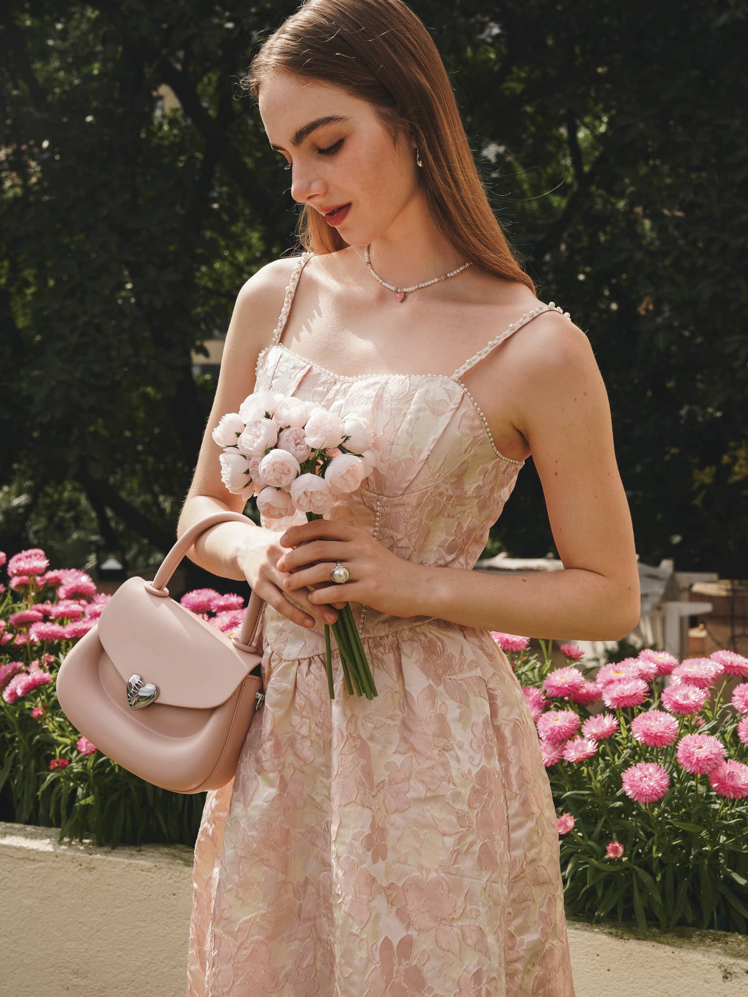 ROSIE POSIE - Wholesale Dress - Women's - RP2231 - Pearl-Embellished Blush Floral Embroidered Dress5