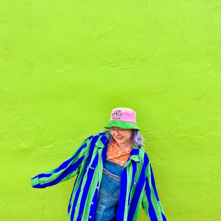 The Peach Fuzz - Wholesale Bucket Hat - Women's - Bad Art Fan Club Color Block Bucket Hat6