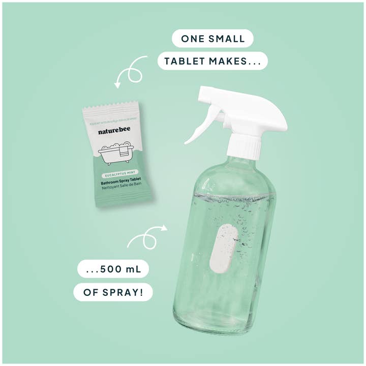 NATURE BEE - Wholesale Multi-Surface Cleaner - 2 Eucalyptus Mint Bathroom Cleaning Spray Tablets (Box)