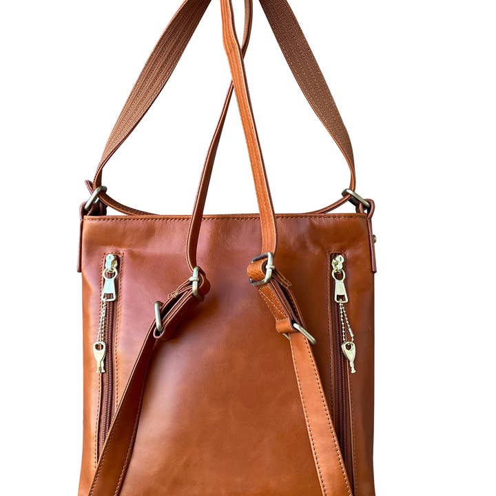 Roma Leathers, Inc. - Wholesale Crossbody Bag - Women's - Waxed oil cowhide leather crossbody backpack 8