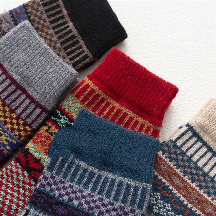 SAME AS THE PICTURE Casual Thick Breathable Absorb Sweat Sock(A Set Of Five Pairs) for wholesale on Faire2