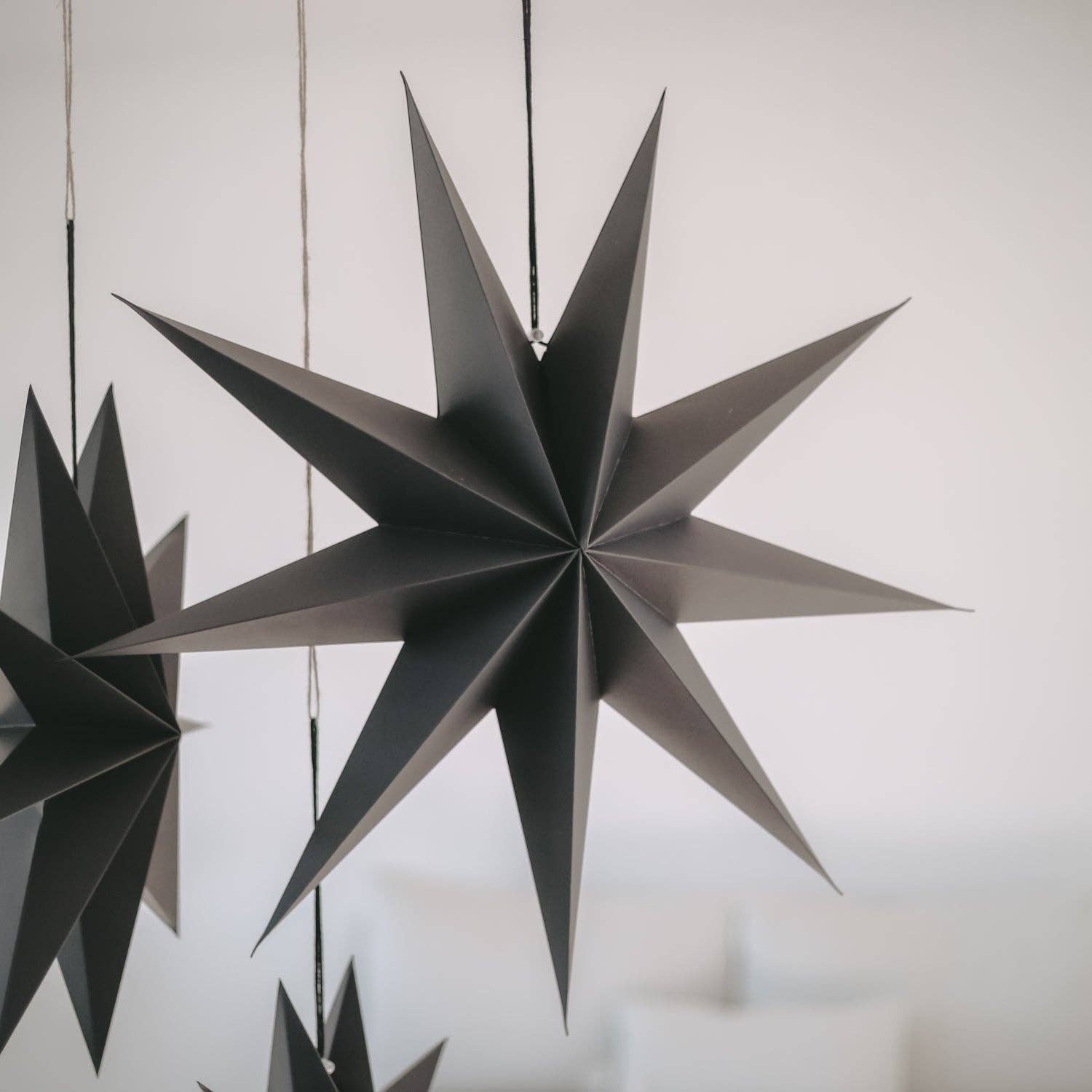 Eulenschnitt - Wholesale Christmas Decoration - Paper stars set of 3 black (VE = 6 sets)2