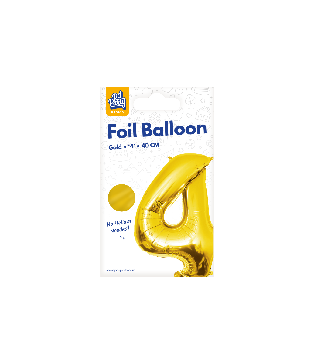 PD Party - Wholesale Balloon - Foil Balloon 40 cm- no.4 Gold1