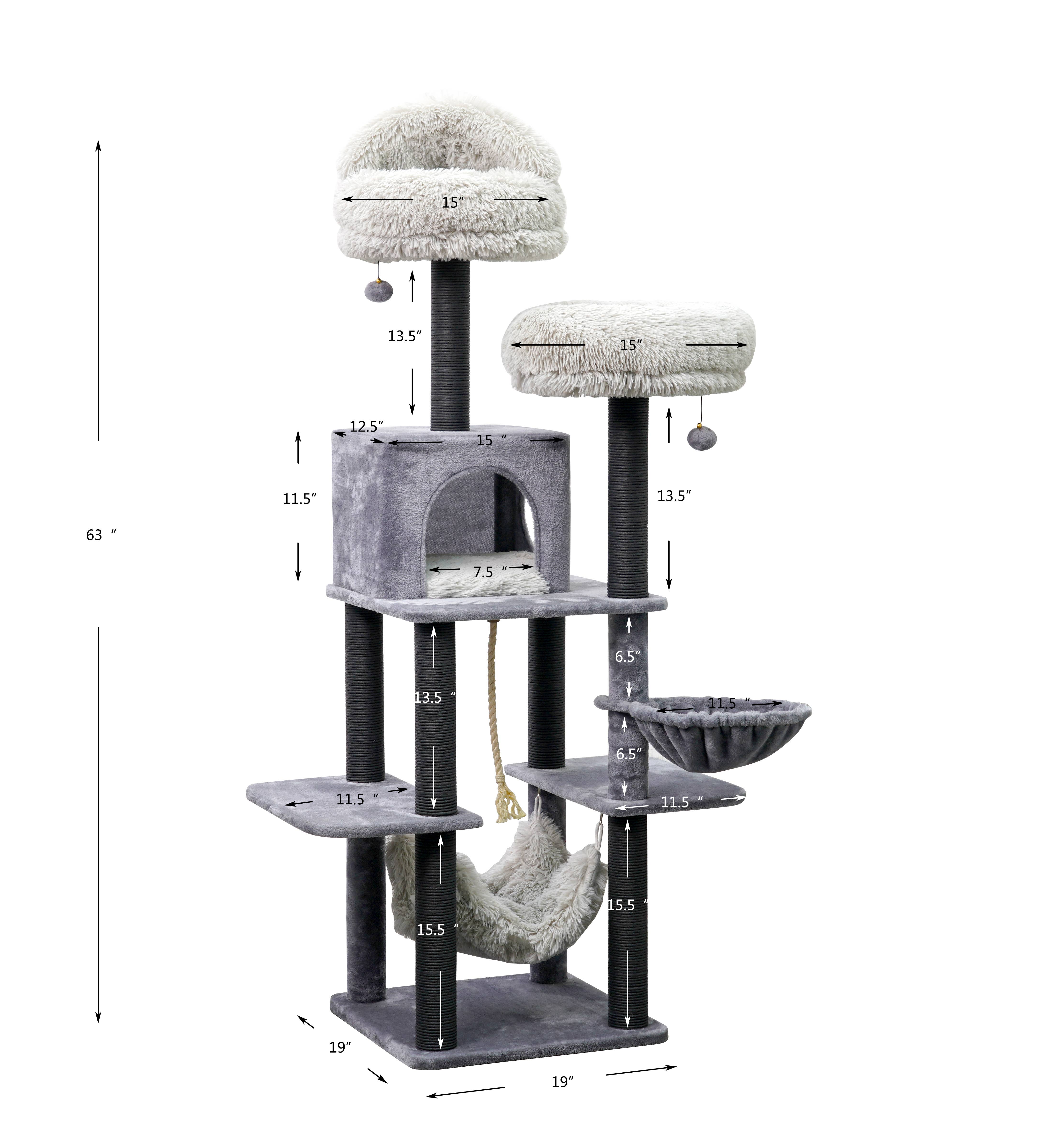 PetPals Group - Wholesale Pet Scratcher - Cat - Catry Bradbury 7 Level Gray Cat Tree7